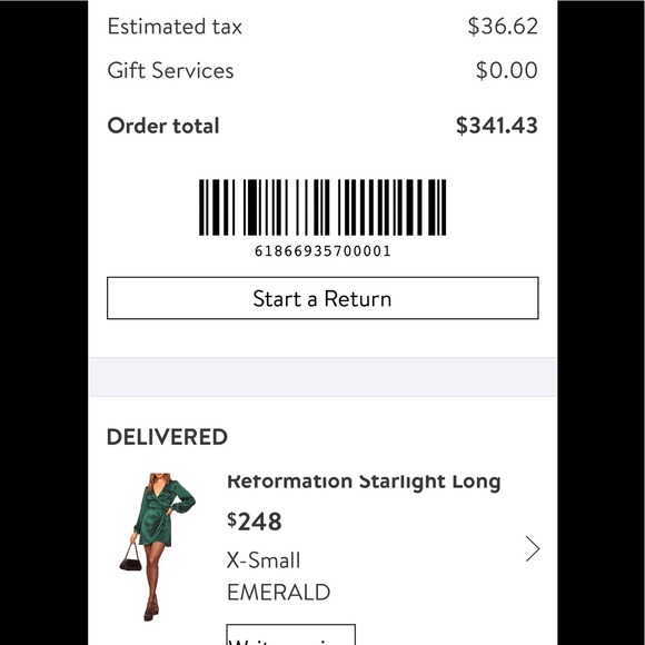 Reformation Emerald Silk Dress - Picture 6 of 6